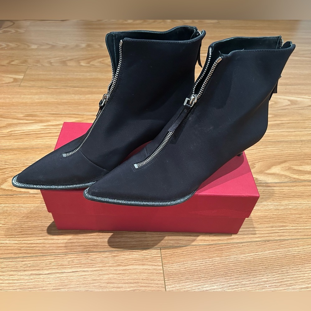 US 8 Alexander Wang Black Zipper Ankle Boots